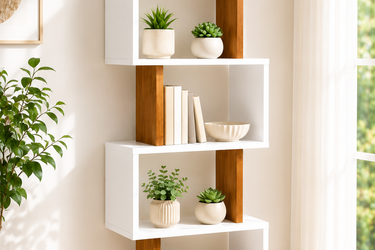 Modern Zigzag Display & Storage Shelf