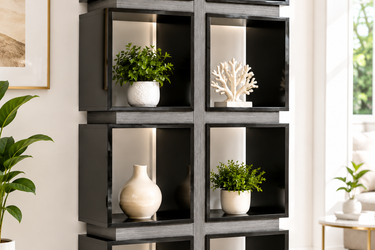 Modern Black Geometric Bookshelf