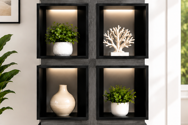 Modern Black Geometric Bookshelf