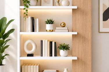 Modern White & Oak Effect Display Bookshelf