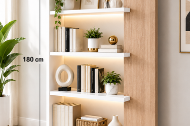 Modern White & Oak Effect Display Bookshelf