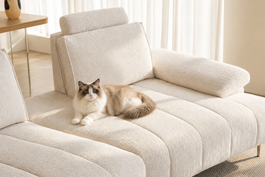 Modern White Sofa with Adjustable Headrest Comfort Model No: BS1111