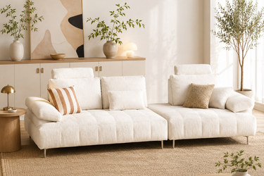Modern White Sofa with Adjustable Headrest Comfort Model No: BS1111
