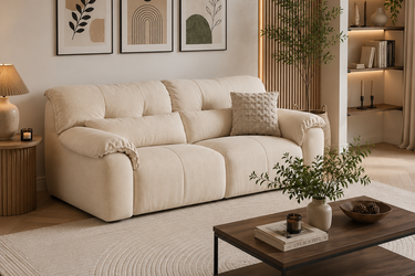 Deep Seat Fabric Sofa with Wood Frame - Model No: BS828