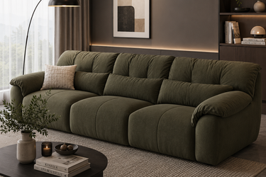 Deep Seat Fabric Sofa with Wood Frame - Model No: BS828