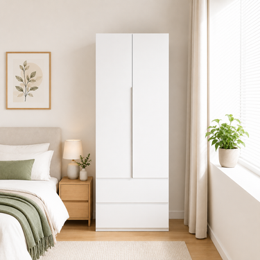 Elegant White Wardrobe Different Style Model No: WR405
