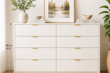 Modern 8 Drawer Fluted Dresser Model No: DR226