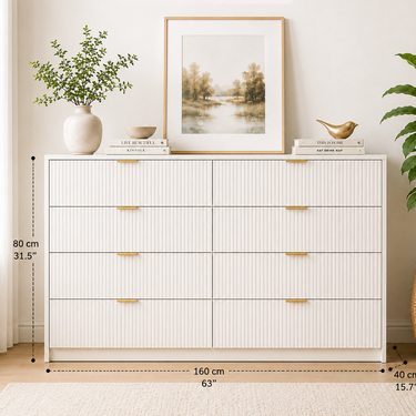 Modern 8 Drawer Fluted Dresser Model No: DR226