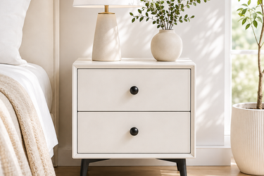 Modern Minimalist 2-Drawer Nightstand with Legs