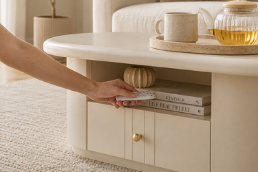 Contemporary Oval Coffee Table Crafted from Solid Wood Model No: ST540