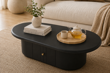 Contemporary Oval Coffee Table Crafted from Solid Wood Model No: ST540