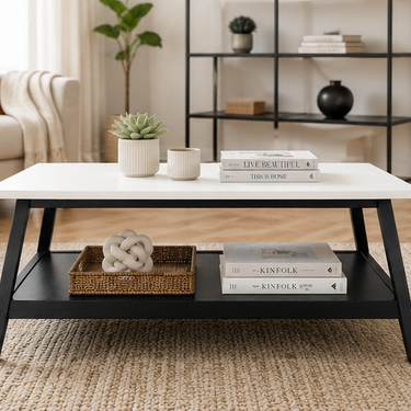 Modern Coffee Table with Open Storage Shelf Model No: TAB910