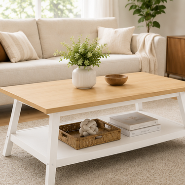Modern Coffee Table with Open Storage Shelf Model No: TAB910