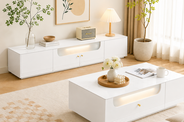 Modern TV Stand with Solid Wood Legs and Spacious Storage Model No: TV219