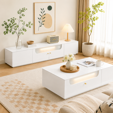Modern TV Stand with Solid Wood Legs and Spacious Storage Model No: TV219