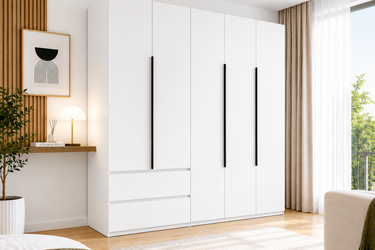 Elegant White Wardrobe Different Style Model No: WR216
