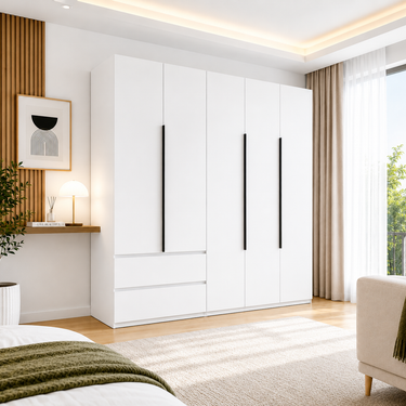 Elegant White Wardrobe Different Style Model No: WR216