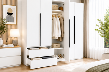 Elegant White Wardrobe Different Style Model No: WR216