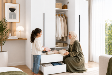 Elegant White Wardrobe Different Style Model No: WR216
