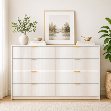 Modern 8 Drawer Fluted Dresser Model No: DR226