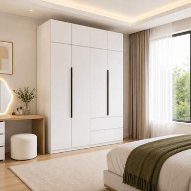 Elegant White Wardrobe Different Style Model No: WR259