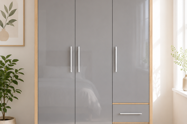 Modern 3 Door Wardrobe with 2 Drawers Model No: WR310