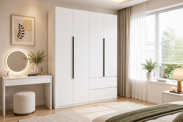 Elegant White Wardrobe Different Style Model No: WR331