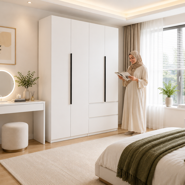 Elegant White Wardrobe Different Style Model No: WR331