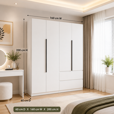 Elegant White Wardrobe Different Style Model No: WR331
