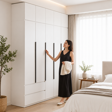 Elegant White Wardrobe Different Style Model No: WR141