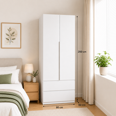 Elegant White Wardrobe Different Style Model No: WR405