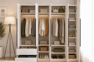 Elegant White Wardrobe Different Style Model No: WR141