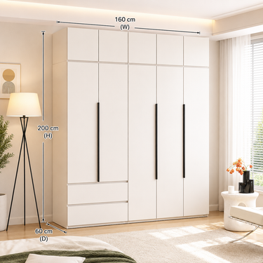 Elegant White Wardrobe Different Style Model No: WR141